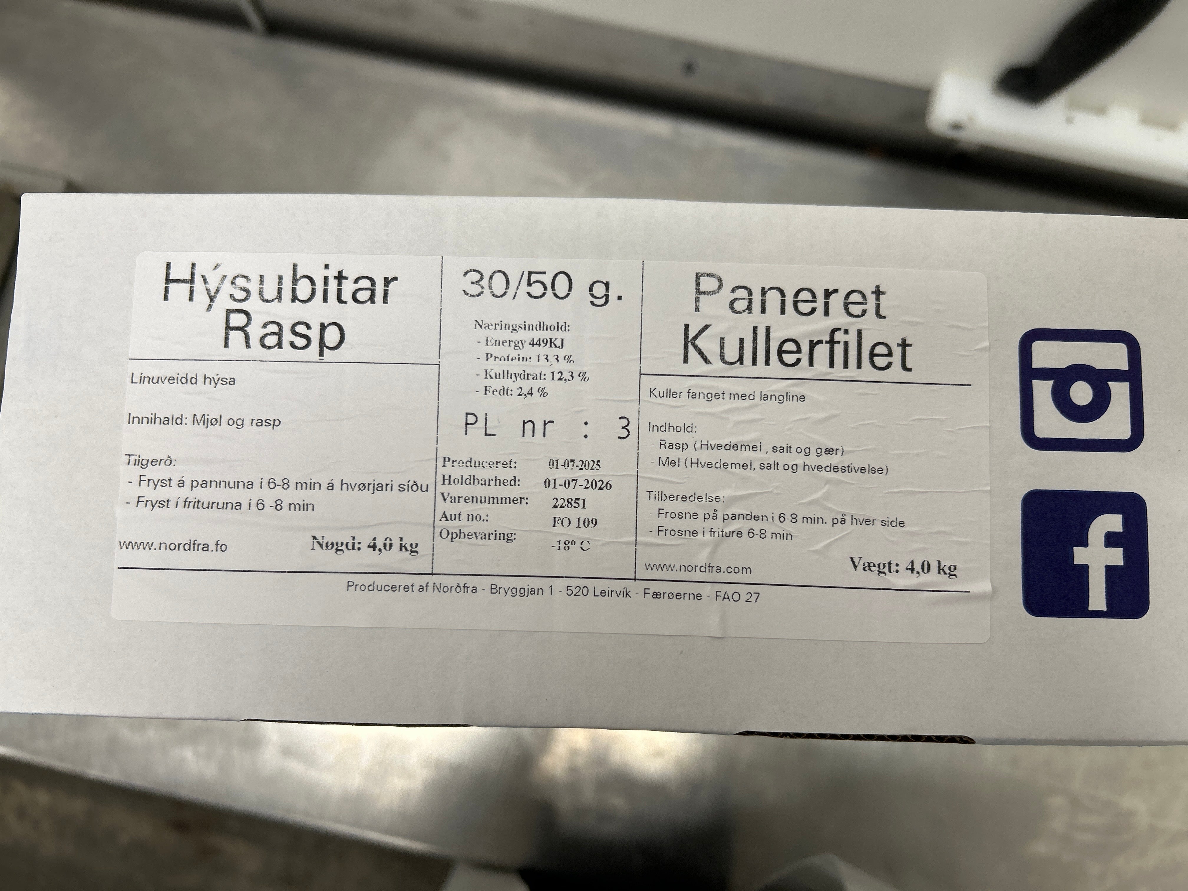 Hýsubitar í raspi 4,0 kg